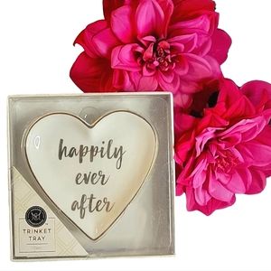 NEW "Happily Ever After" Heart Shaped Ceramic Trinket Dish